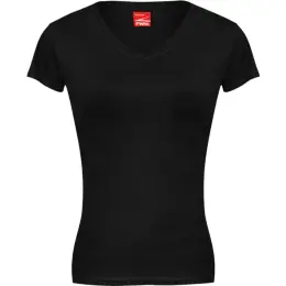 FWRD Ladies Fitted V-Neck T-Shirt Black Front